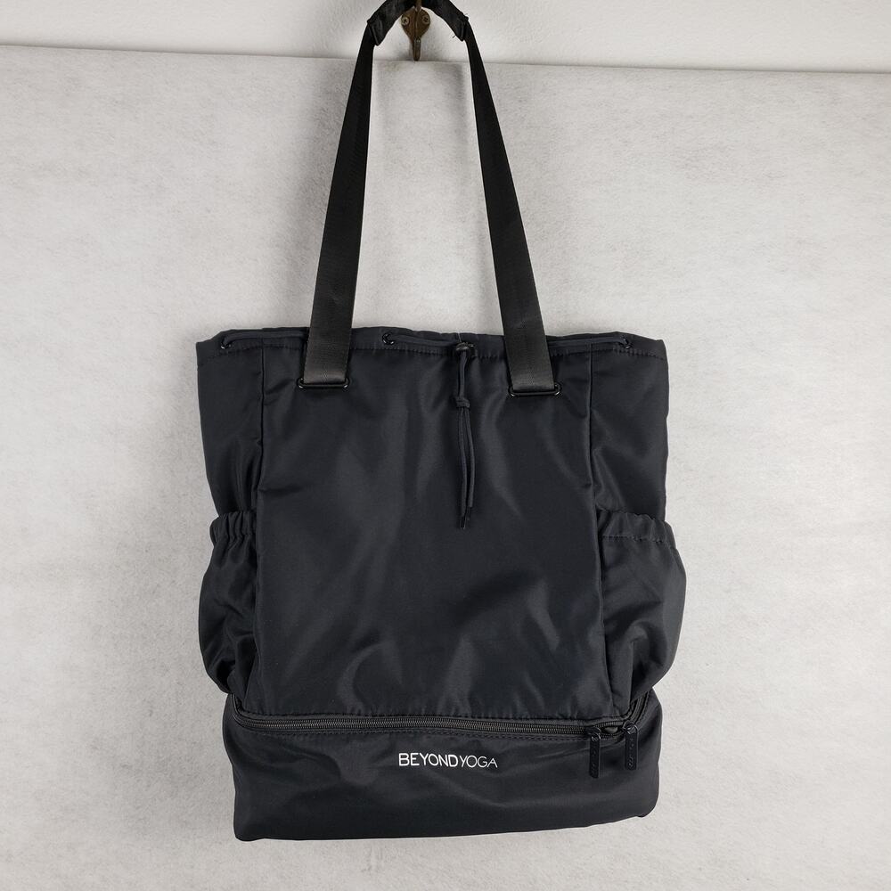 Beyond Yoga Convertible Gym Bag Solid Black Sporty Work Travel Backpack New